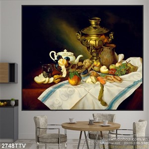 Tranh tĩnh vật hoa quả sơn dầu trang trí đẹp