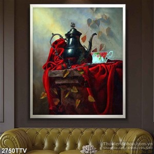 Tranh tĩnh vật hoa quả sơn dầu trang trí phòng ăn