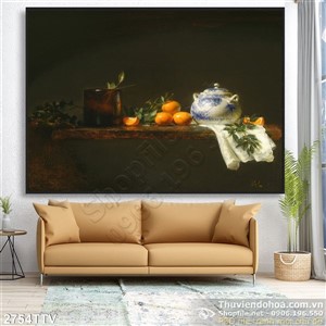 Tranh tĩnh vật hoa quả sơn dầu trang trí đẹp