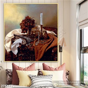 Tranh tĩnh vật hoa quả sơn dầu độc đáo