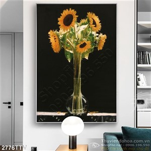 Tranh tĩnh vật hoa quả sơn dầu treo tường độc đáo