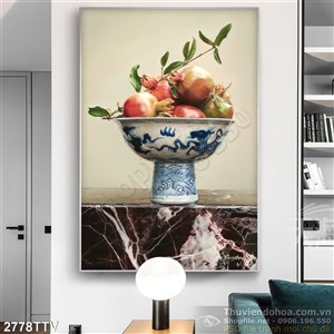 Tranh tĩnh vật hoa quả sơn dầu độc đáo