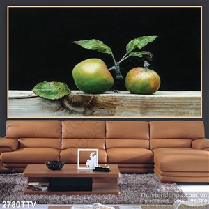 Tranh tĩnh vật hoa quả sơn dầu treo tường độc đáo
