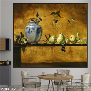 Tranh tĩnh vật hoa quả sơn dầu đẹp