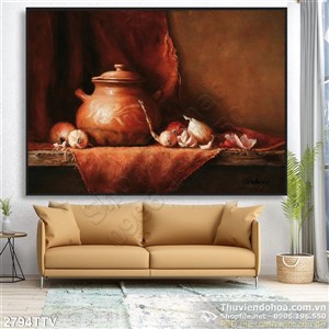 Tranh tĩnh vật hoa quả sơn dầu trang trí đẹp