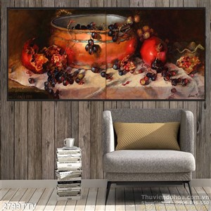 Tranh tĩnh vật hoa quả sơn dầu nghệ thuật đẹp