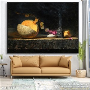 Tranh tĩnh vật hoa quả sơn dầu đẹp