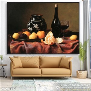 Tranh tĩnh vật hoa quả sơn dầu nghệ thuật đẹp