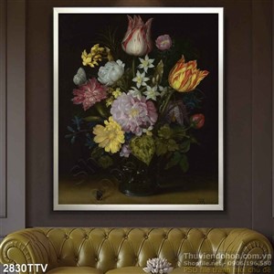 Tranh tĩnh vật hoa quả sơn dầu nghệ thuật treo tường