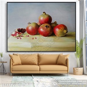 Tranh tĩnh vật hoa quả sơn dầu độc  đáo