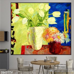 Tranh tĩnh vật hoa quả sơn dầu nghệ thuật trang trí