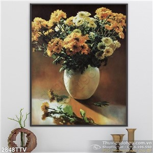 Tranh tĩnh vật hoa quả sơn dầu trang trí tường