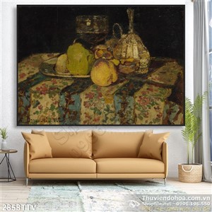 Tranh tĩnh vật hoa quả sơn dầu trang trí đẹp