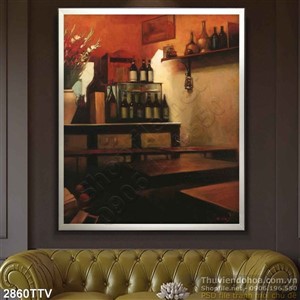 Tranh tĩnh vật hoa quả sơn dầu treo tường phòng bếp