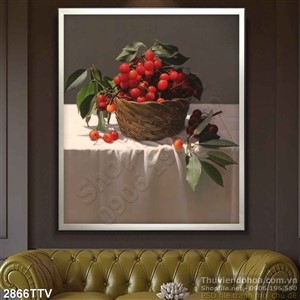 Tranh tĩnh vật hoa quả sơn dầu độc đáo