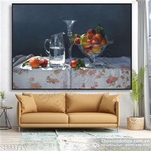 Tranh tĩnh vật hoa quả sơn dầu trang trí đẹp