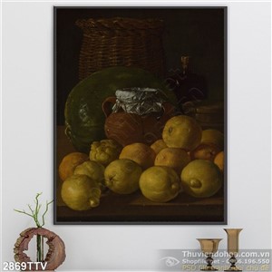 Tranh tĩnh vật hoa quả sơn dầu độc đáo