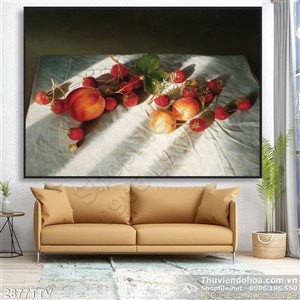 Tranh tĩnh vật hoa quả sơn dầu trang trí phòng ăn