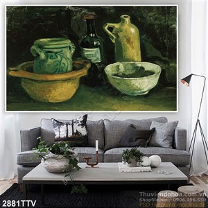 Tranh tĩnh vật hoa quả sơn dầu treo tường