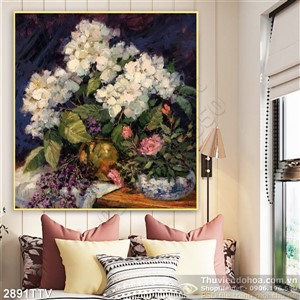 Tranh tĩnh vật hoa quả sơn dầu trang trí đẹp