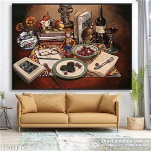 Tranh tĩnh vật hoa quả sơn dầu độc đáo