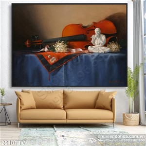 Tranh tĩnh vật hoa quả sơn dầu treo tường phòng ngủ