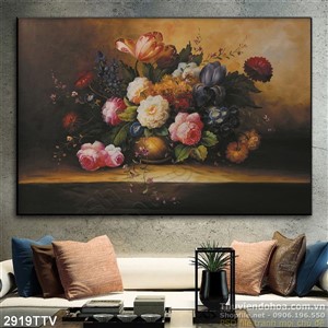 Tranh tĩnh vật hoa quả sơn dầu trang trí nghệ thuật