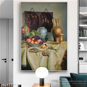 Tranh tĩnh vật hoa quả sơn dầu trang trí đẹp