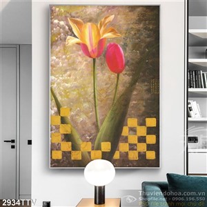 Tranh tĩnh vật hoa quả sơn dầu trang trí tường