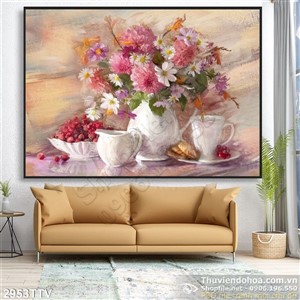 Tranh tĩnh vật hoa quả sơn dầu nghệ thuật đẹp