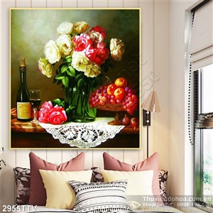 Tranh tĩnh vật hoa quả sơn dầu độc đáo