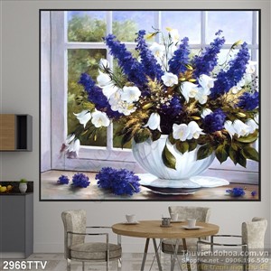 Tranh tĩnh vật hoa quả sơn dầu trang trí phòng ngủ