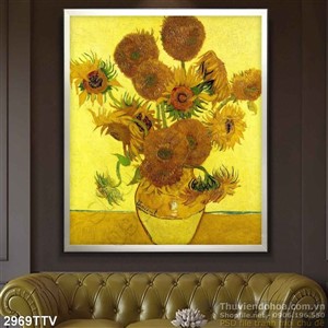 Tranh tĩnh vật hoa quả sơn dầu trang trí phòng ngủ