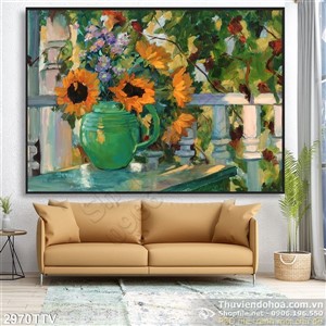 Tranh tĩnh vật hoa quả sơn dầu phòng khách đẹp