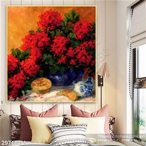 Tranh tĩnh vật hoa quả sơn dầu treo tường phòng khách