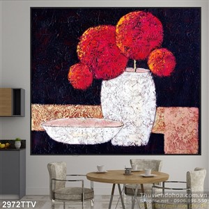 Tranh tĩnh vật hoa quả sơn dầu hiện đại