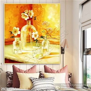 Tranh tĩnh vật hoa quả sơn dầu trang trí phòng ngủ