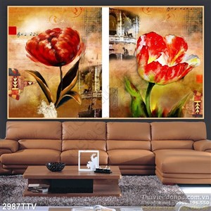 Tranh tĩnh vật hoa quả sơn dầu treo tường đẹp