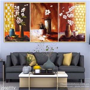 Tranh tĩnh vật hoa quả sơn dầu trang trí treo tường
