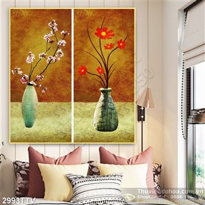 Tranh tĩnh vật hoa quả sơn dầu treo tường hiện đại