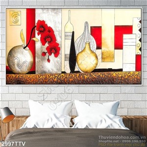 Tranh tĩnh vật hoa quả sơn dầu hiện đại đẹp