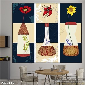 Tranh tĩnh vật hoa quả sơn dầu nghệ thuật hiện đại