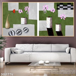 Tranh tĩnh vật hoa quả sơn dầu hiện đại tr