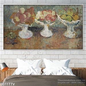 Tranh tĩnh vật hoa quả sơn dầu trang trí nghệ thuật