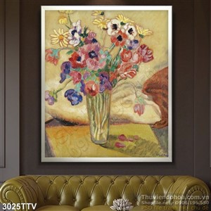 Tranh tĩnh vật hoa quả sơn dầu trang trí