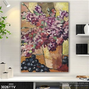 Tranh tĩnh vật hoa quả sơn dầu trang trí tường