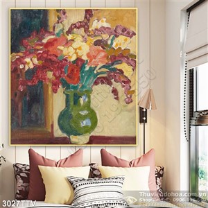 Tranh tĩnh vật hoa quả sơn dầu trang trí treo tường