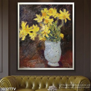 Tranh tĩnh vật hoa quả sơn dầu đẹp trang trí tường