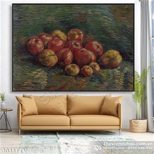 Tranh tĩnh vật hoa quả sơn dầu trang trí tường