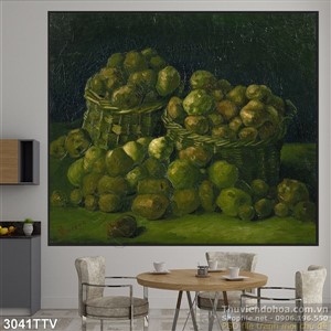Tranh tĩnh vật hoa quả sơn dầu treo tường